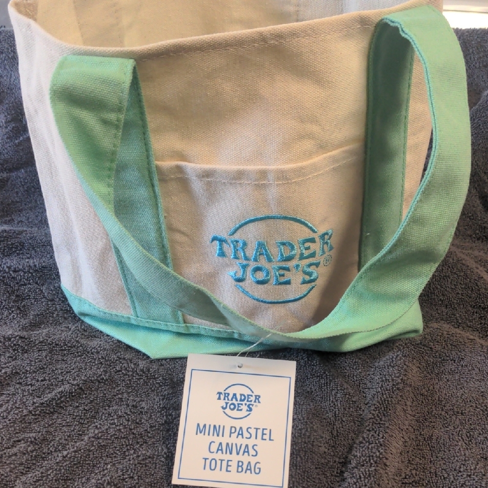 Trader Joe's Pastel Canvas Tote Bag